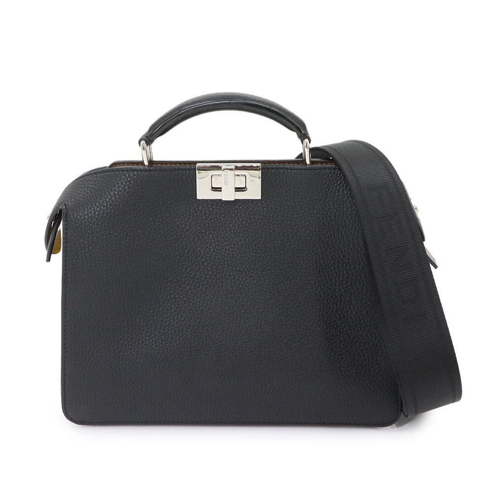 Fendi Peekaboo Iseeu Small 2-way Hand/Shoulder Handbag, Leather, Black, 7VA530